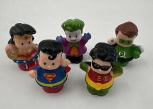 Lot of 5 Fisher Price Little People DC Comics Super Heroes Joker Superman